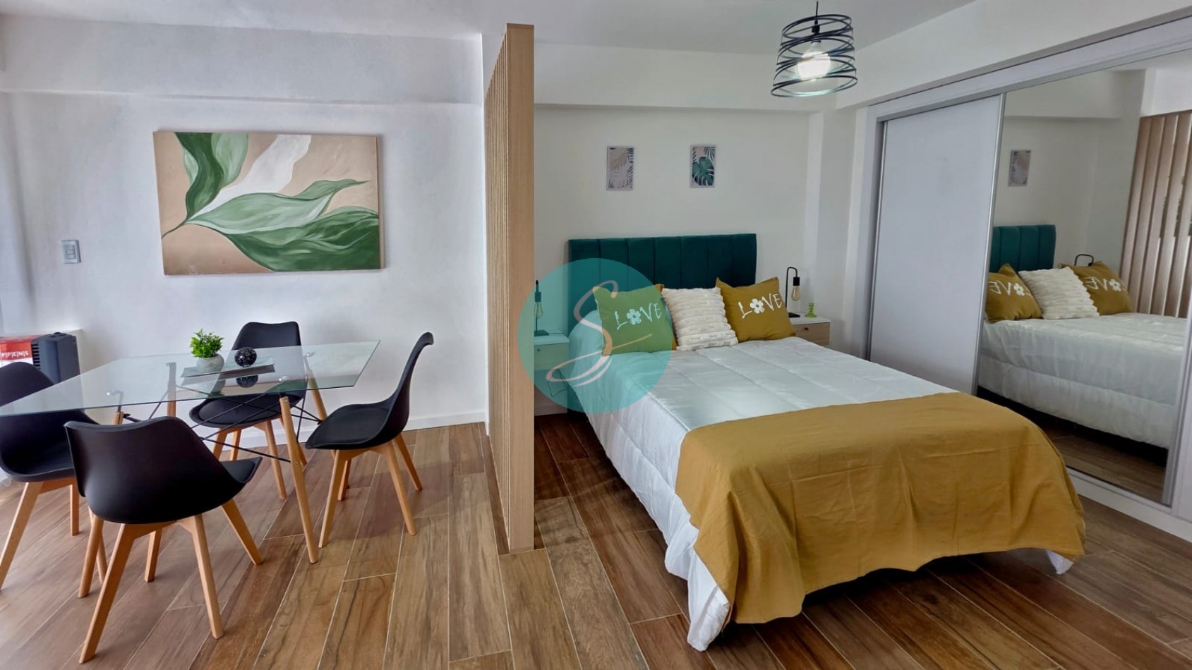 Departamento de 1 Ambiente, con balcon saliente, Zona Guemes
