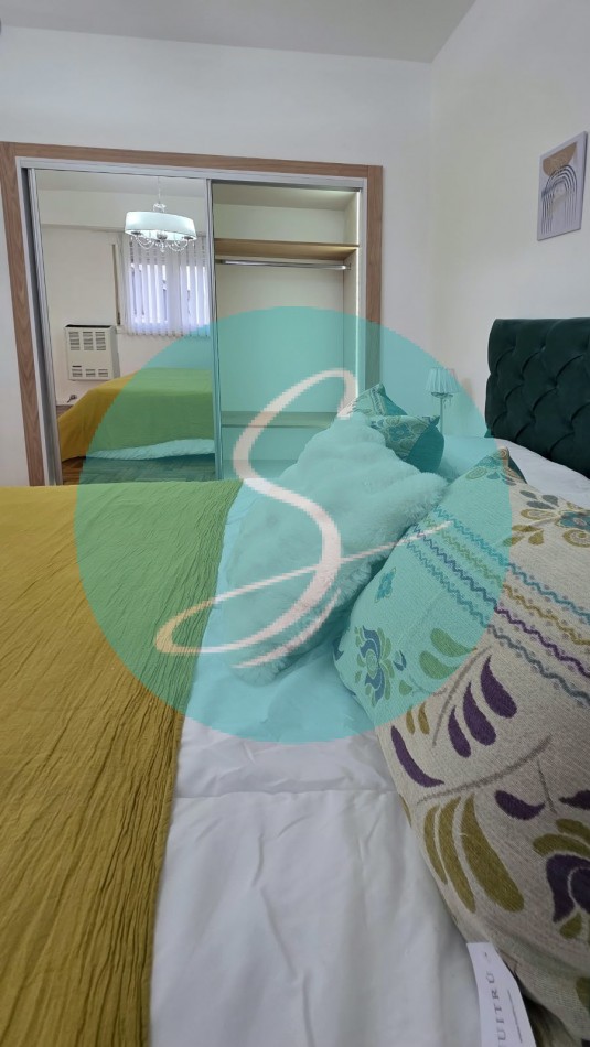 Departamento de 2 ambiente, al frente con dependencia, balcon y vista lateral al Mar